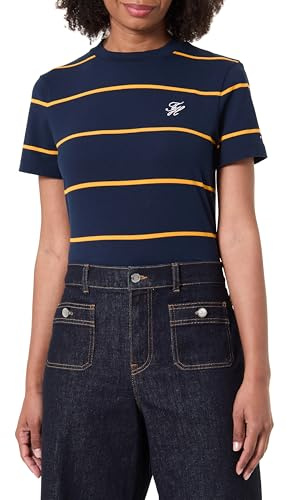 Tommy Hilfiger Women's Th Script Reg C-Nk Ss Tee Ww0Ww47809, Blue, XS