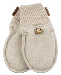 Mikk-line Handschuhe Kinder | Handschuhe Kinder in Melange Offwhite | Größe 50/56 | Wärme Handschuhe | Faustling Für Mädchen Und Jungen