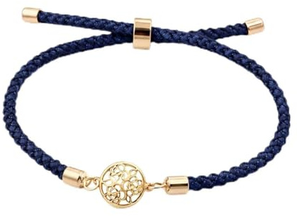 Bracelet Femme – or 18 carats – 0.31 gr – rond fleurs et feuilles, cordon design naturel – Personnalisable - Valeur refuge – Idée cadeau – poinçon 750 – Certificat d’authenticité – Salia Gold Paris