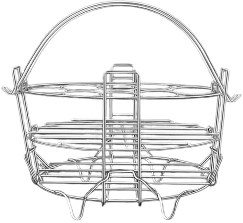 Verstellbares Dampfgarer-Gestell aus Edelstahl, faltbar, vielseitig einsetzbar, ideal für Küche und Aufbewahrung, mit 304 und Edelstahl, Größe 5 x 6 cm, aus Stahl (22,2 x 20,8 cm)