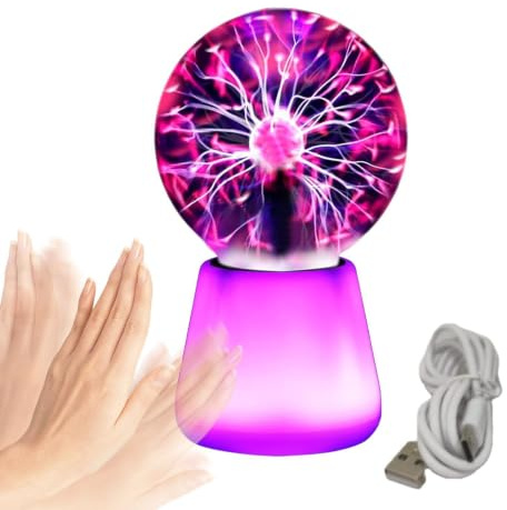 Giwoatln Plasmakugel, Dekorative 7 Farben Berührungsempfindliche Lampe | Berührungsempfindliche Plasmalampe, Plasma Kugel Energiekugel Für Zuhause Wohnzimmer Schlafzimmer Arbeitszimmer Büro