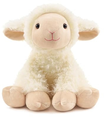 shownicer Plüschtier Schaf Kuscheltier Stofftier Kawaii Schaf Plüsch Kissen Spielzeug Geschenk für Erwachsene Kinder 3+ Jahre (Schaf - Weiß, 25cm)