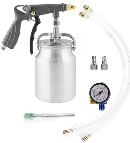 Unterbodenschutz-Spritzpistole mit Saugbecher, Unterbodenspritzpistole | geradem und 360°-Sprühschlauch, Fahrzeug-Unterbodenschutzpistol, für Ladeflächenbeschichtung, Gummi-Unterbodenschutz