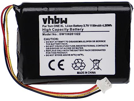 vhbw Akku kompatibel mit Tomtom One V2/V3, XL GPS Navigation Navi (1150mAh, 3,7V, Li-Ion)