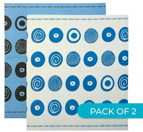Skoy Dishcloth, Blue/White, L (2 Pack)