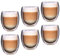 Feelino Mug a Cafe, Tasse a Cafe, 4x Tasse Double Paroi, Tasses Cafe en Verre Original de 400ml, Verre Double Paroi au Design Flottant, Mugs Transparent pour Café, Cappuccino, Macchiato, Latte, Thés