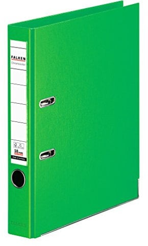 Original Falken Chromocolor Premium-Ordner. Made in Germany. Kunststoffbezug außen und innen 5 cm breit DIN A4 Pastell-Farbe hellgrün Ringordner Aktenordner Briefordner Büroordner Plastikordner
