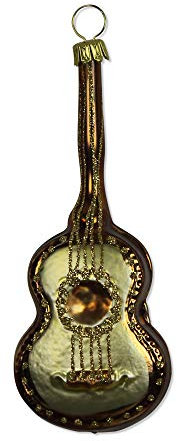Lauschaer Glas Christbaumschmuck Gitarre Christbaumschmuck mundgeblasen,handdekoriert