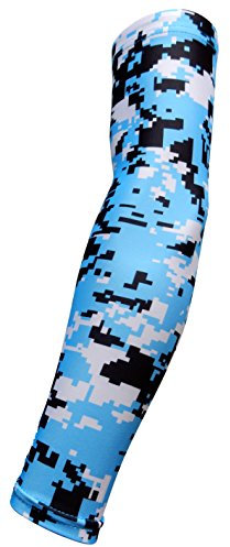 Sports Farm Manga de brazo de camuflaje digital azul claro y negro (YM)