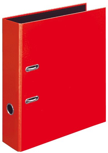 VELOFLEX 4142321 - Briefordner VELOCOLOR, Ringordner, Ordner, DIN A4, 2-Ring-Mechanik, 285 x 318 x 75, rot, 1 Stück