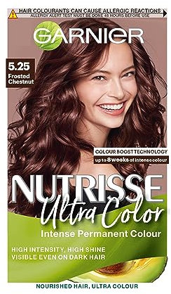 Garnier Nutrisse Ultra Color, Permanent Hair Dye, Intense Colour, For All Hair Types, 5.25 Frosted Chestnut, Brown