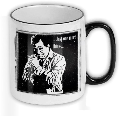FunTasstic Keramiktasse schwarz/weiß - weiße Keramiktasse mit Just one more thing Spruch - bedruckte Kaffeetasse - Kaffee-Pott schwarz bedruckt mit Spruch - Geschenk Kaffeebecher