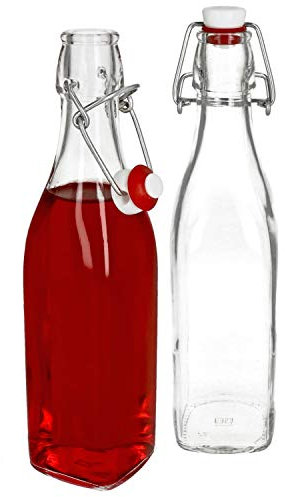 Bormioli Rocco 2er Set Glasflaschen Serie Swing mit Bügelverschluss 0,50 Liter