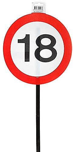 Schild mit Stab 70x26cm Verkehrschild Zahl 18