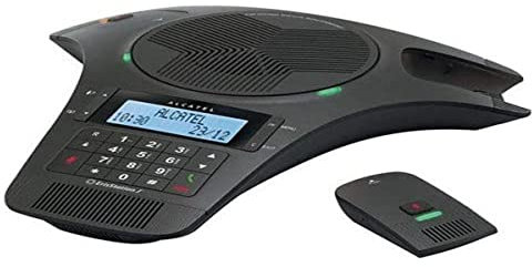 ALCATEL Conference 1500 - Analoges Gerät mit hoher Audioqualität - Büro/Home Office - Kleiner Besprechungsraum - 2 abnehmbare DECT-Mikrofone - Beleuchtetes Display mit Anrufer-ID - Freisprechfunktion