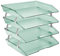 Acrimet Facility 4 Tier Letter Tray, Side Load, Letter Size/A4, Desktop File Organizer, Plastic (Clear Green Color)