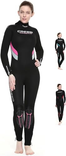Cressi Damen Castoro Lady Monopiece Wetsuit Tauchanzug Neopren, Schwarz/Rosa 5mm, M