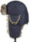 MEOKEY Unisex Winter Warme Fliegermütze mit Kunstpelz Ohrenklappen, wasserdichte Trappermütze Bomber Hut Unisex Fliegermütze für Snowboarden Skaten Radfahren - Blau