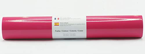 Selbstklebende Plotterfolie Vinylfolie 30,5 cm x 3 m glänzend 39 Farben zur Auswahl, Farbe:189 Hot-Pink