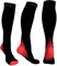 Physix Gear Sport Kompressionsstrümpfe Damen & Herren Stützstrümpfe (20-30mmHg) für Wassereinlagerungen, Flugreisen & Sport Kompressionssocken Langlebige Laufsocken Compression Socks ROT XXL