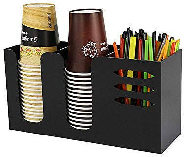 TONGSH Kaffee Menage und Zubehör Caddy Organizer mit 3 Organizing Compartments