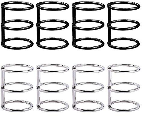 Binder Ringe, 8 Stücke Metall 3 Löcher Ring Blattbinder, Metall Buch Loseblattbinder für Papiersortierung, Notizbücher, Fotoalbum Diy, Bücher (Schwarz und Silber)