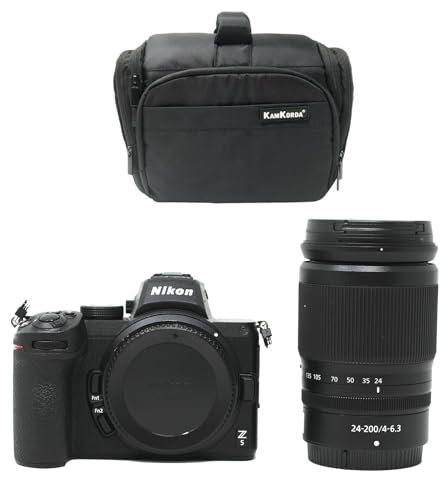 KamKorda Camera Bag + Z5 Mirrorless Digital Camera + Z 24-200mm f/4-6.3 VR Lens 24.3MP FX-Format CMOS Sensor, UHD 4K and Full HD Video Recording, Built-In Wi-Fi and Bluetooth + 2 Year Warranty