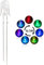 DiCUNO 100 Pcs 5MM RGB LED Dioden, langsam blinkenden Leuchtdioden, mehrfarbige 5MM LEDs für DIY, Lichtprojekt, Handarbeit, 3,0-3,4V, 20mA