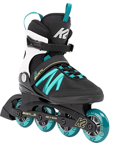 K2 Kinetic Damen Inline-Skates 80, schwarz/türkis, 40