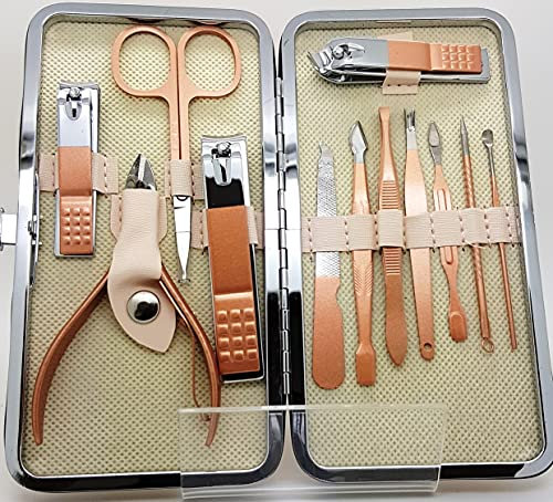 Rose Gold Stainless Steel Manicure Pedicure Nail Clipper Set