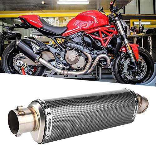 Tuyau de Silencieux D'échappement, Embout de Silencieux, Tuyau D'échappement Universel de Scooter de Moto de 51mm/2in Texture en Fibre de Carbone Adaptée pour R3 R6 R15