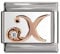 Italian Charms Rose Gold Letter A-Z Charm Link fits all 9mm Italian Charm Bracelet - UK stock (Letter X)