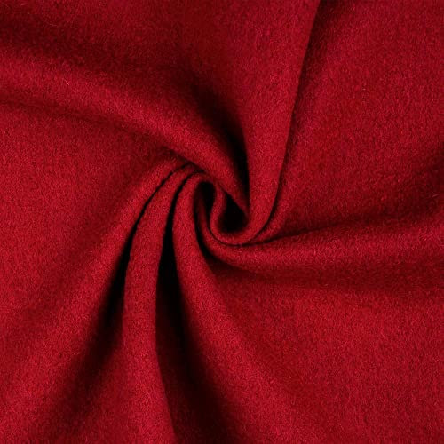 Walkloden-Walkstoff-LAURA-von Stofftreff-100% Wolle, Meterware, 0,5m, Loden, Trachtenstoffe, Wollwalk, Wollstoff (Rot-4001)