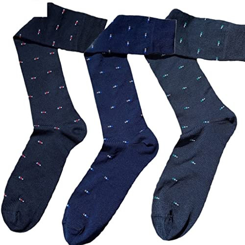 Infinity 6 paia Calze Lunghe Uomo Cotone Filo di Scozia Elasticizzato disegni moda pois Eleganti per Lavoro D'Ufficio Fresche e Traspirante Made in Italy (39-42, Tricolore)