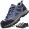 CYKYGGO Arbeitsschuhe Herren Sicherheitsschuhe Damen Leicht Atmungsaktiv rutschfeste Anti Smashing Stahlkappenschuhe Grau Blau 44