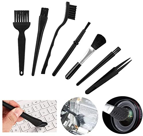 Buy-Simplicity® 7 in 1 Keyboard Brushes Kit Electronical Dust Cleaning Removal Brush Kit Plastic Black Small Portable Handle Nylon Anti Static Brushes Cleaning Home Cleaning