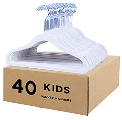 Haweeli Perchas Infantiles bebés de Terciopelo para Ropa 40 Unidades, 29,5cm