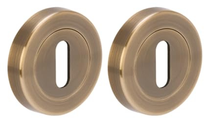 HANDLEZONE® 2 Pack Keyhole Door Lock Escutcheon Covers - Antique Bronze