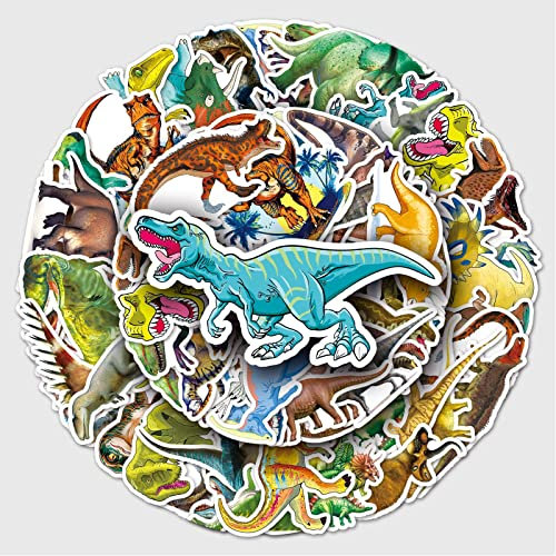 Bric Dodo 50 Stück Dinosaurier Aufkleber Auto Laptop Telefon Gitarre Skateboard Motorrad Fahrrad Dinosaurs Stickers Set Vinyl Wasserdicht Aesthetic Aufkleber für Jugendliche Kinder Erwachsene