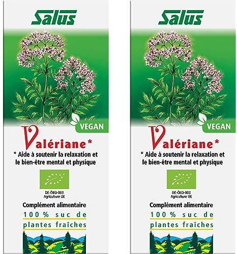 Salus – Valériane BIO – Complément Alimentaire à Base de Sucs de Plantes Fraîches – Contribue à Augmenter la Qualité du Sommeil et à un bon équilibre nerveux – Végan 200 ml (Lot de 2)