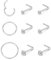 LOLIAS 9Pcs Nasenpiercing Chirurgenstahl Damen Herren 6/8/10MM 14K Silber Nasenpiercing Ring Nasenpiercing Stecker Septum Ringe Nose Nostril Piercing Nasenstecker Nasenring Piercing 20G