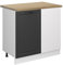 Vicco Eckunterschrank R-Line, Küchen Eckschrank, Anthrazit Landhaus/Weiß, 86 cm, AP Eiche