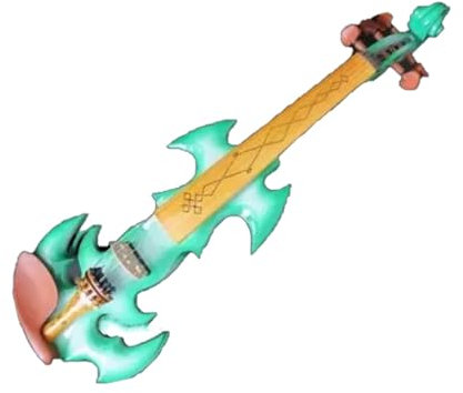 Violín eléctrico de 5 cuerdas 4/4 violín eléctrico azul y verde diapasón de madera maciza seleccionada