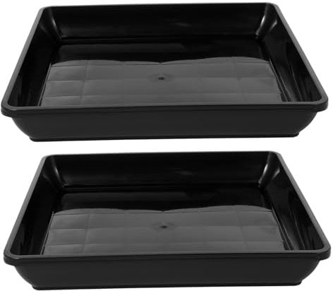 Milisten Square Plant Saucer, 35cm Plant Water Dray Tray Plastic Plant Trays for Plastic Flower Plant Pot Saucer Plant Drip Tray for Indoors Outdoors
