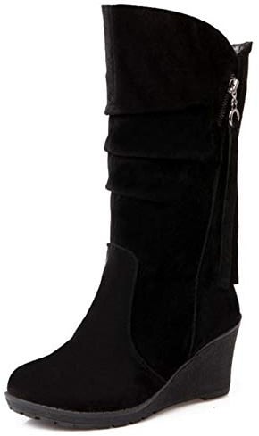 Cocey Casual Damenstiefel Halbhohe Stiefel mit Keilabsatz