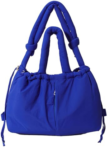 LYEAA Damen Puffer Tote Bag mit Verstellbarem Gurt Nylon Groß Crossbody Tasche Puffy Geldbörse für Einkaufen und Reisen