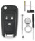 For Vauxhall Key Case For Opel Vauxhall Astra J Key Astra J Key Case Insignia Key Vauxhall Astra Key Battery Zafira 3 Button Key Fob Case Shell with Battery CR2032 Pin Removal Tool