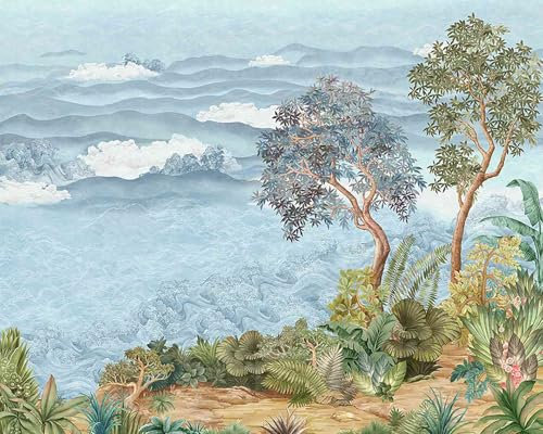 Papier Peint Panoramique Arbre De La Rivière Bleue Papier Peint Chambre Adulte Papier Peint Panoramique Enfant Papier Peint Salon Décoratif Papier Peint Intissé 400x240cm