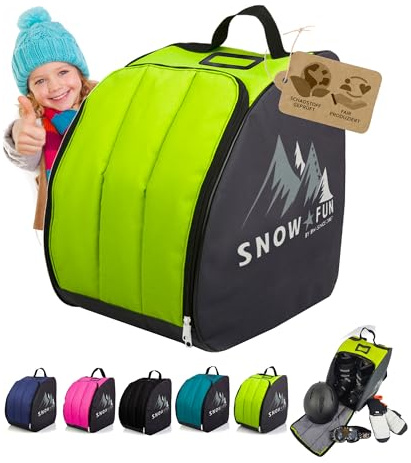 Skistiefeltasche Ski-Schuh-Tasche für Kinder Rucksack | Integrierte Standfläche, Platz für Boots,Helm,Skibrille,Handschuhe, Kinder-Skischuhrucksack