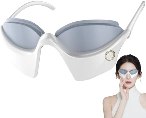 Intelligentes Augenmassagegerät, Augenmassagegerät mit Wärme, Augenmassage-Werkzeuge für beheizte Gläser – wiederaufladbares Beauty-Gerät, Schlafmaske, 360-Grad-Schattenmassage